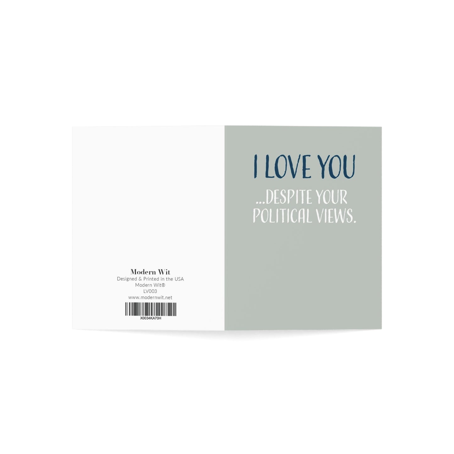 Funny Birthday Cards For Women & Men, I Love You Despite Your Political Views