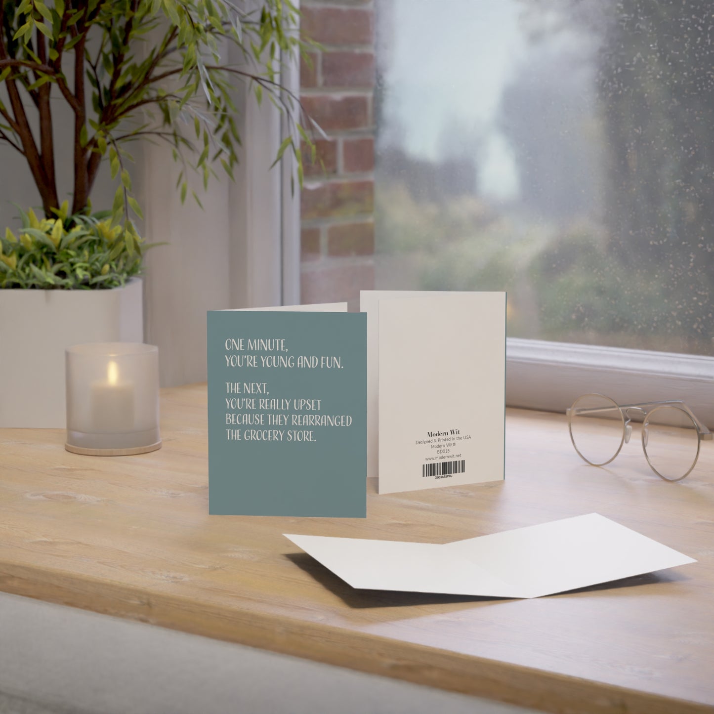 Happy Birthday Greeting Card, one minute you’re young and fun…