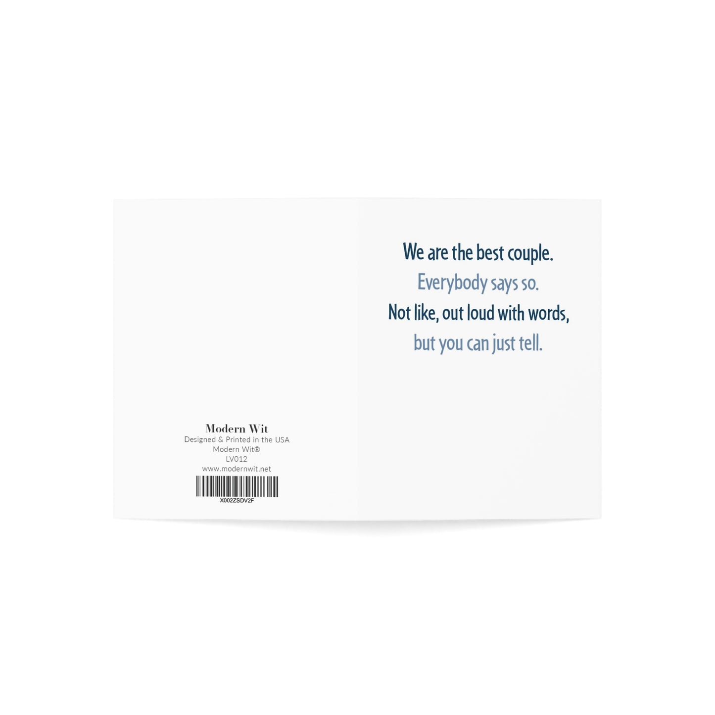 Funny Anniversary Cards for Him or Her, We're The Best Couple Everybody Says So Not Like Out Loud