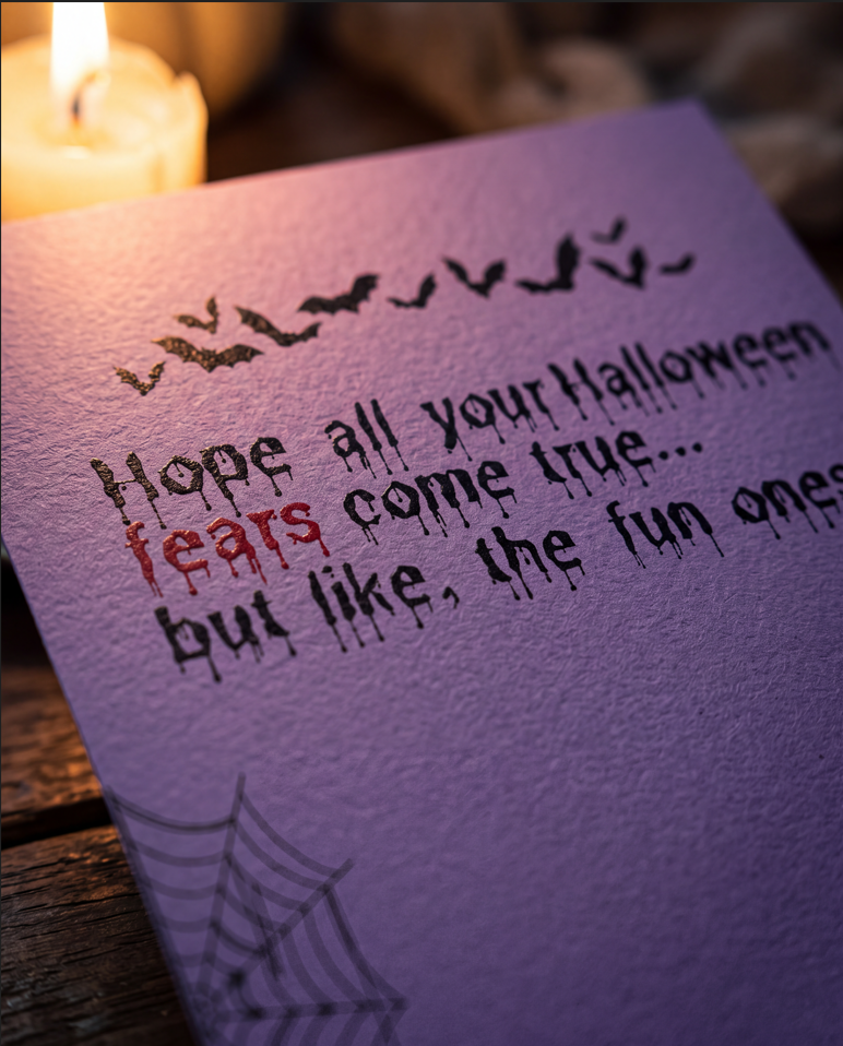 Halloween Greeting Card — “Hope All Your Halloween Fears Come True”