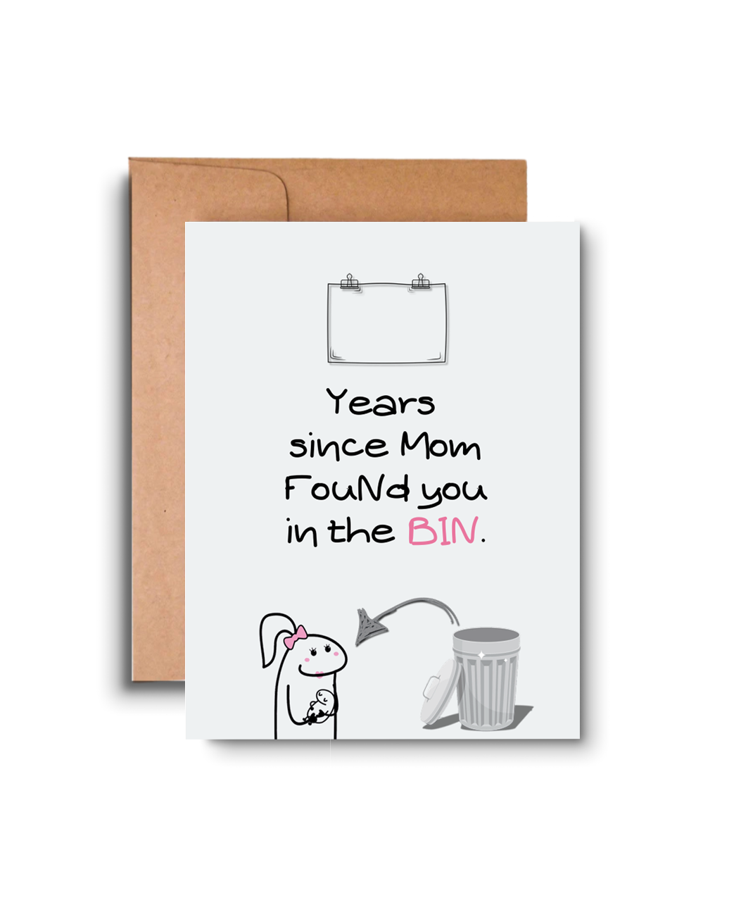 Funny Birthday Card – “__ Years Since Mom Found You in the Bin” — BD021