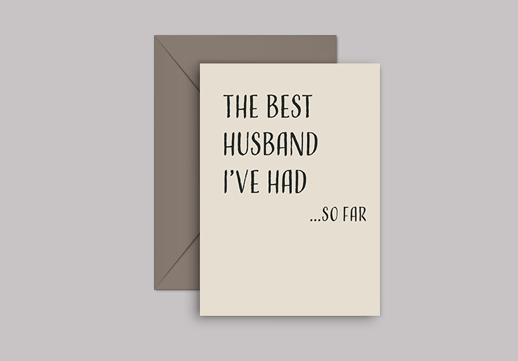 "Best Husband So Far" Funny Anniversary & Valentine's Card for Wife – Two Styles